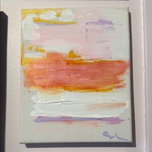 Sunset Haze Abstract Canvas Art - Pink, Orange & White